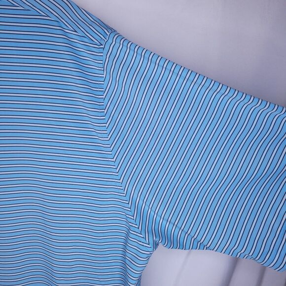 Footjoy Polo Shirt Men 3XL Striped Blue, White Golf Performance Activewear - Picture 4 of 12